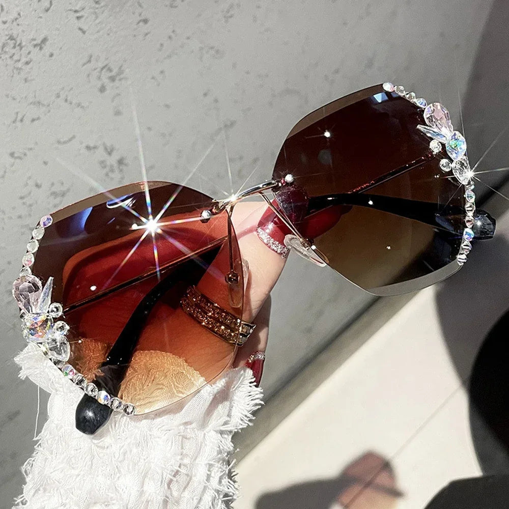 TECH™ 2025 Luxury Rimless Rhinestone Sunglasses 